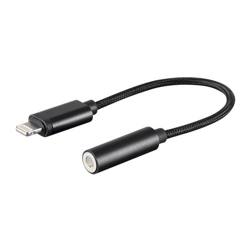Monoprice Canada Cab 36444 USB Type C Monoprice MFi Certified Lightning to 3 5mm Audio Adapter Nylon Braid Black