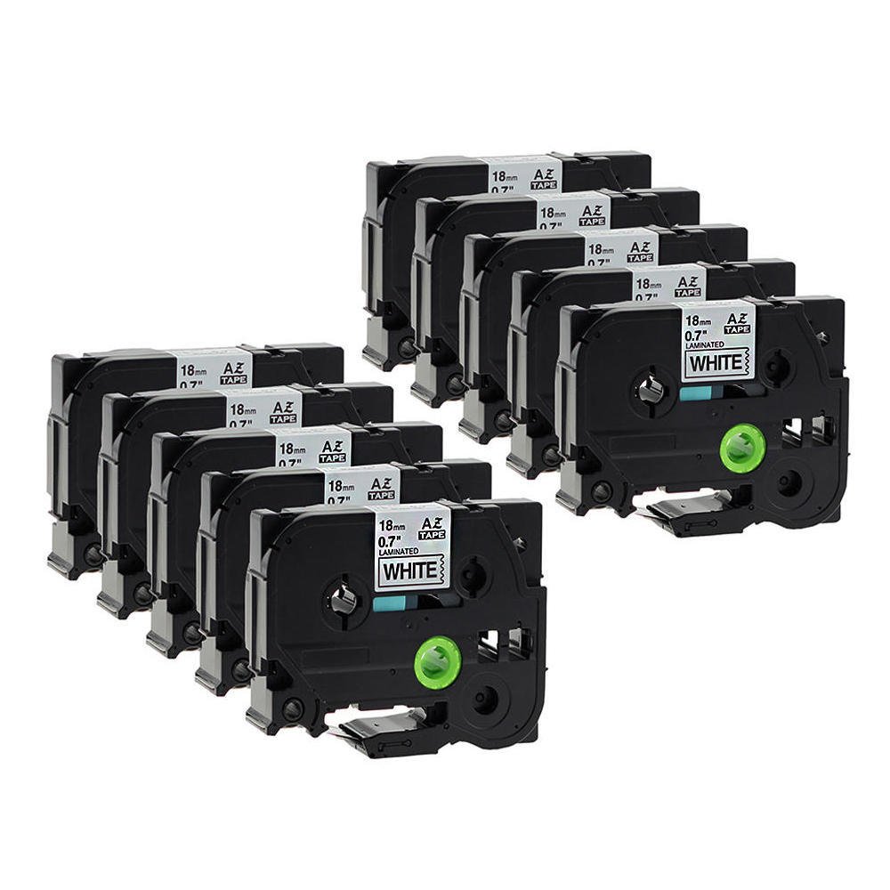 Brother TZe241 Label Tape, 18mm (0.7"), Black on White, Compatible