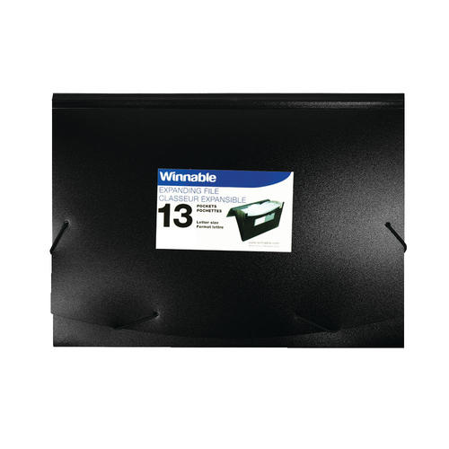 Winnable® Letter-Size Expandable File Folder, 13 Pockets, Polypropylene ...