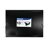 Winnable 201 12 BK Expanding Files Winnable Expanding File with 2 Business Card Index Pockets Letter Size Black