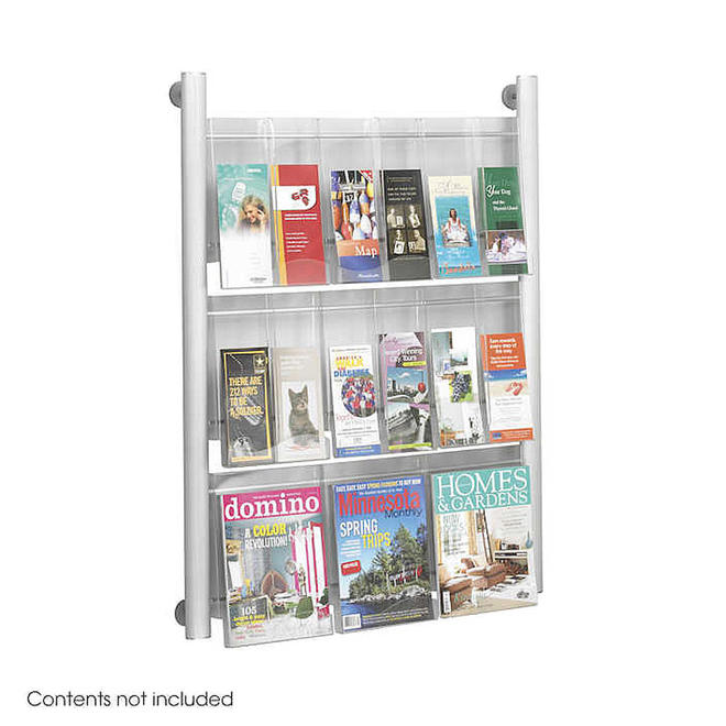 SAFCO 4134SL Sign Holders Display SAFCO Luxe Magazine Rack with 9 Pockets 31 W x 5 D x 41 H
