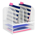 SAFCO 3255BL Desk Organizers SAFCO Onyx Desk Organizer 2 Horizontal 6 Upright Sections