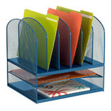 SAFCO 3255BL Desk Organizers SAFCO Onyx Desk Organizer 2 Horizontal 6 Upright Sections