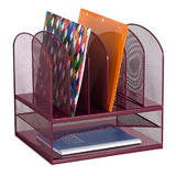 SAFCO 3255BL Desk Organizers SAFCO Onyx Desk Organizer 2 Horizontal 6 Upright Sections