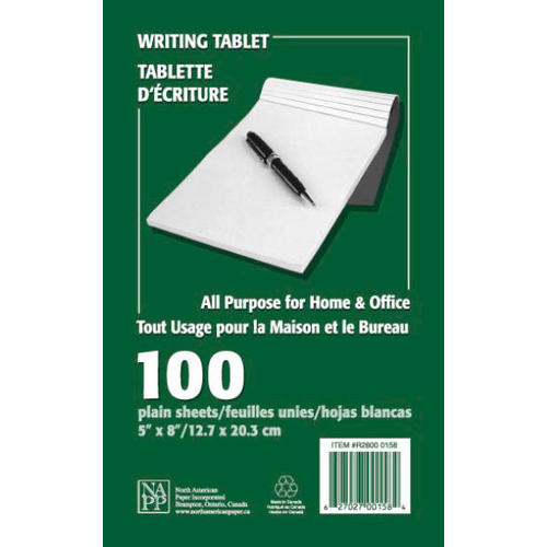 NAPP 100 feuilles tablette de papier à écrire, tout usage, 5
