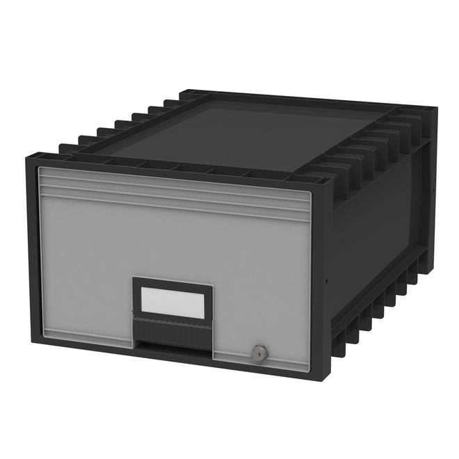 Storex 61401U01C Filing Cabinets Storex Plastic Archive Storage Box Legal Size 24 Inch Drawer