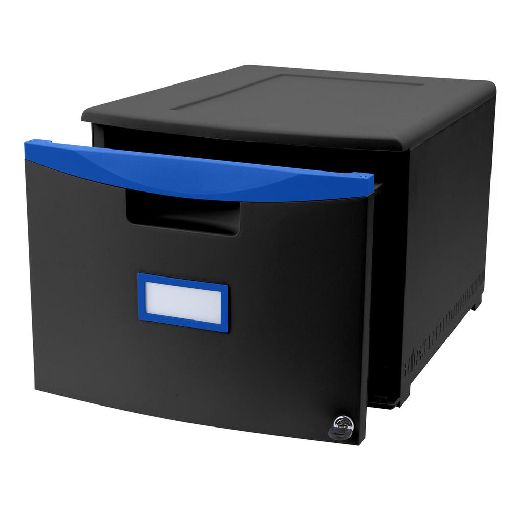 Storex 18" Plastic 1Drawer File with Lock, Legal/Letter