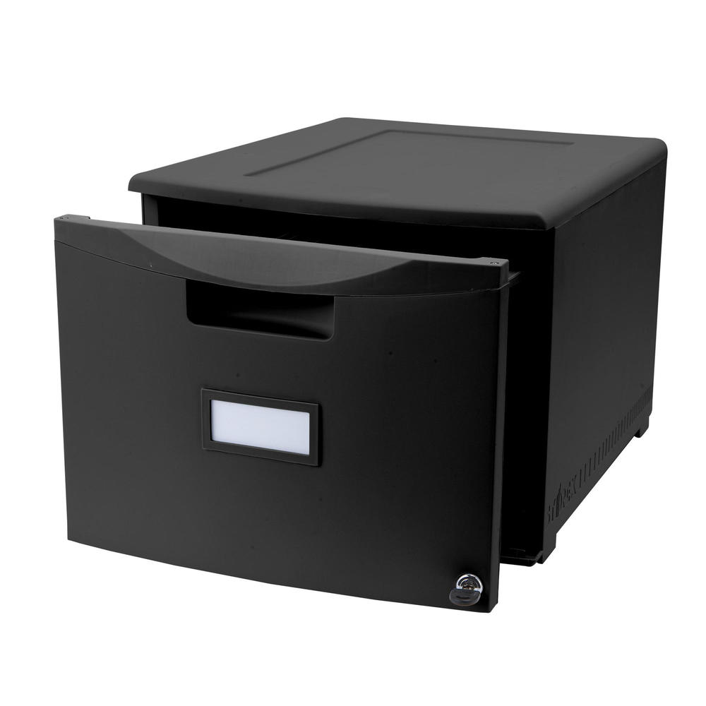 Storex 18" Plastic 1Drawer File with Lock, Legal/Letter