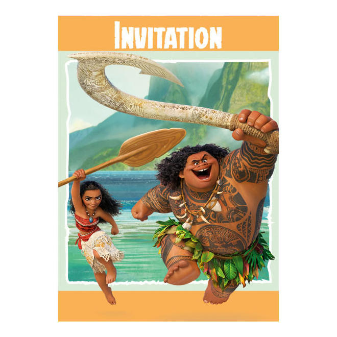 Other Brands LVU 59824 Disney Party Supplies Moana 8 Invitations