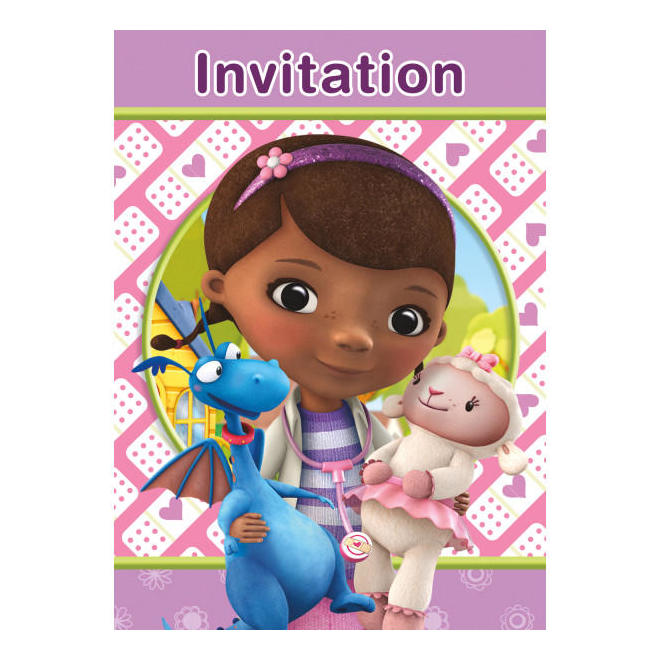 Other Brands LVU 47372 Disney Themed Party Supplies Disney Doc McStuffins Invitations 5 5 x 4 8ct