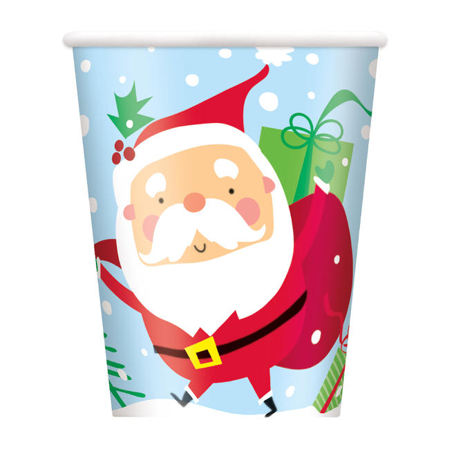 Other Brands LVU 72866 Colorful Santa 9oz Paper Cups 8ct