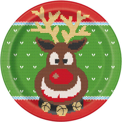 Ugly Sweater Christmas Round 7" Dessert Plates, 8ct