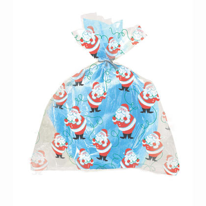 Santa Large Cellophane Bags, 20 x 16 in, 4ct