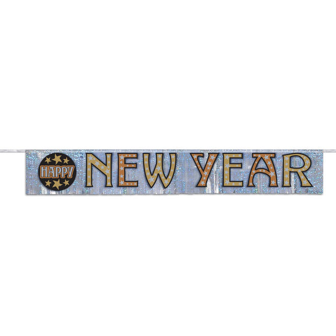 Other Brands LVU 22933 Foil New Year s Stars Fringe Banner 4 75 Ft