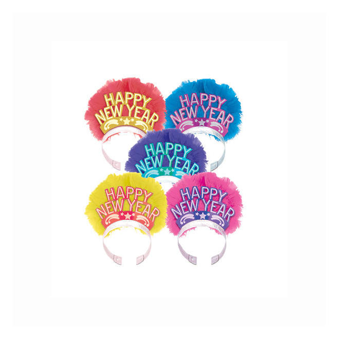 Other Brands LVU 15830 New Years Feather Tiara Assorted Bulk
