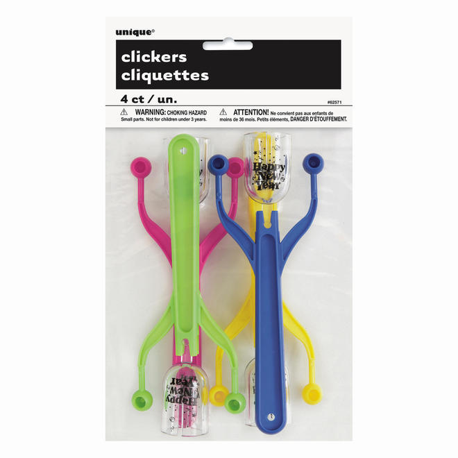Other Brands LVU 62571 New Years Clickers Assorted Neon 4ct