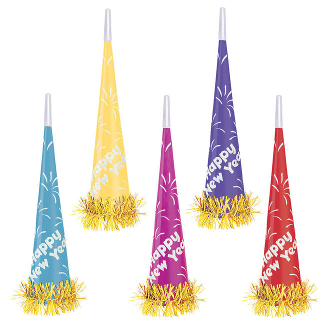Other Brands LVU 15525 New Years Giant Foil Horns 16 Assorted Colors
