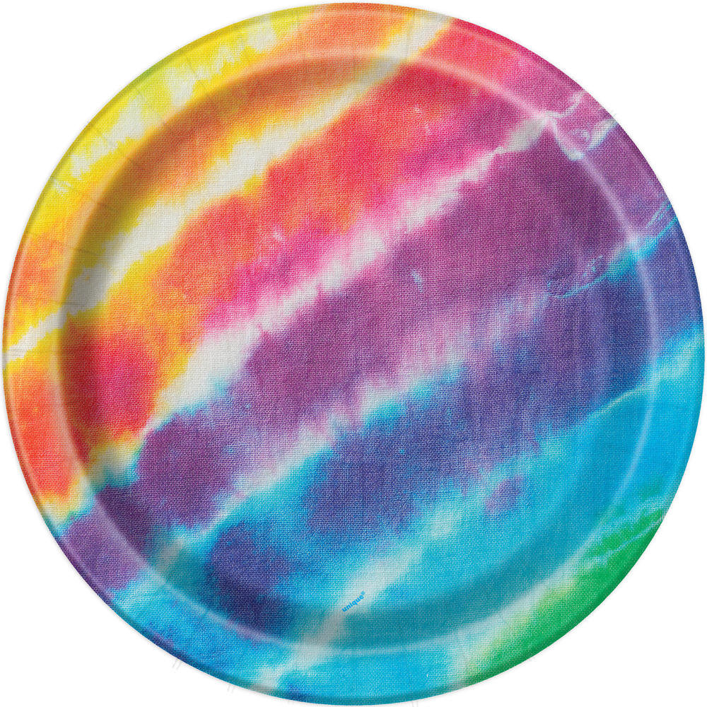 Tie Dye Round 9" Dinner Plates, 8ct