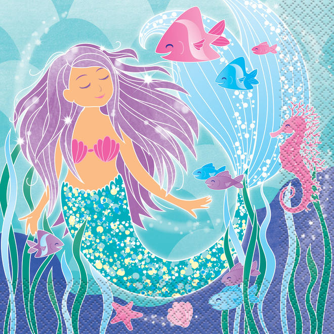 Other Brands LVU 58322 Mermaid Luncheon Napkins 16ct