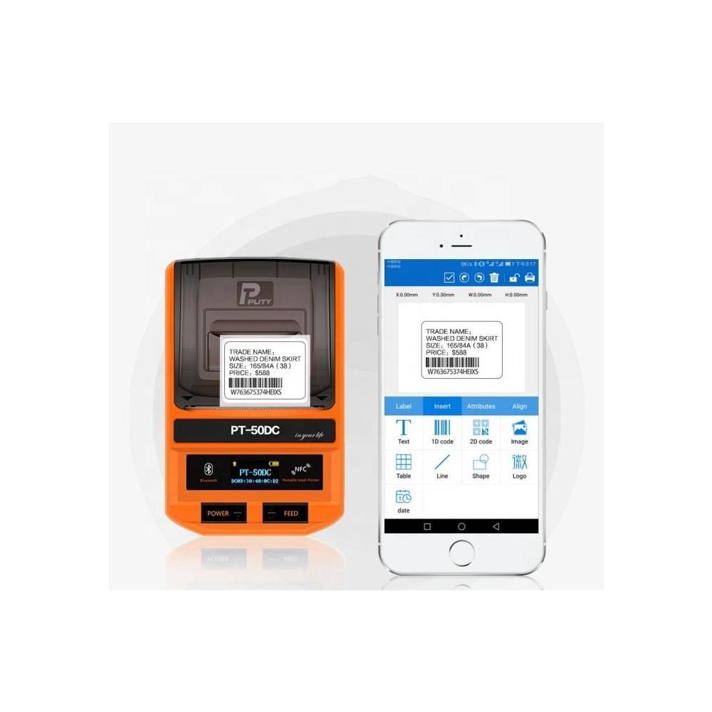 PUTY® PT-50DC mini-imprimante d'étiquettes thermique industrielle ...