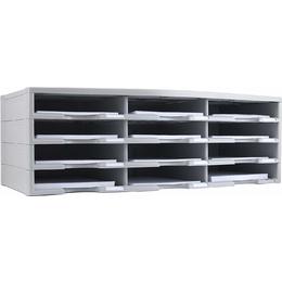 Storex 61602U01C MAIL SORTERS Storex 12 Compartment Literature Organizer Document Sorter Black