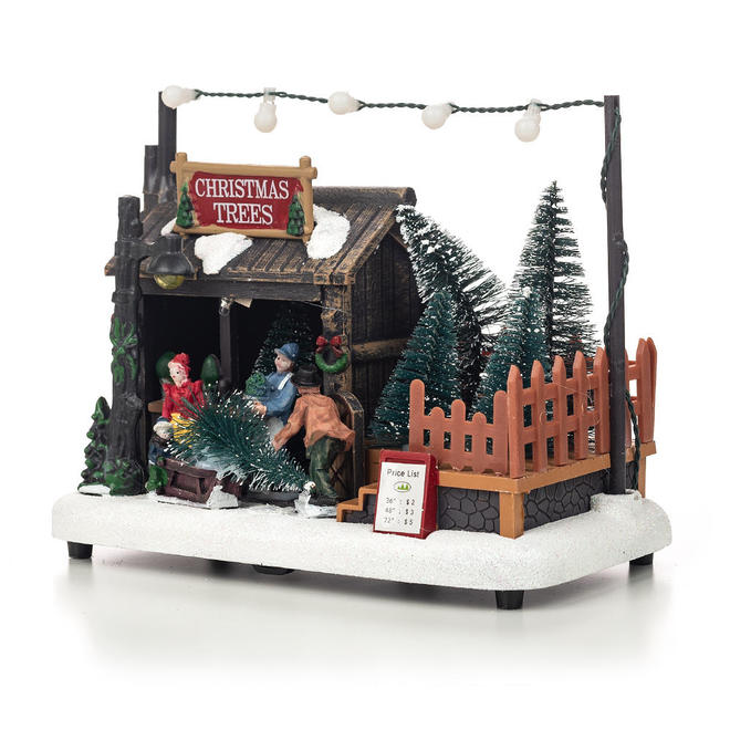 Other Brands LVC 34761 Christmas Party Supplies Polyresin LED Christmas Tree Shop Table Decor 7 x 3 75 x 5 5