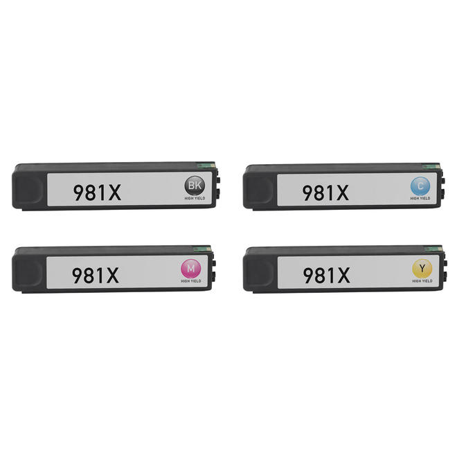 HP 981X Combo PageWide Enterprise Color 556dn HP 981X Compatible PageWide Ink Cartridge Combo High Yield BK C M Y