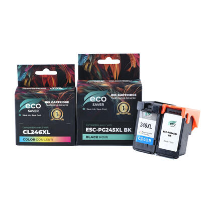 Cartucce Canon Pixma Genuine Canon PG-245XL & CL-246XL Black Color Ink 245 246 XL MG2522 TR4522 TS3322 Cartucce Canon 545 546 - Foto 4