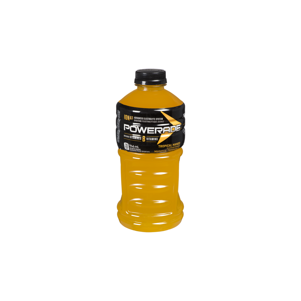 POWERADE BOISSON SPORTIVE, MANGUE TROPICALE 946 mL