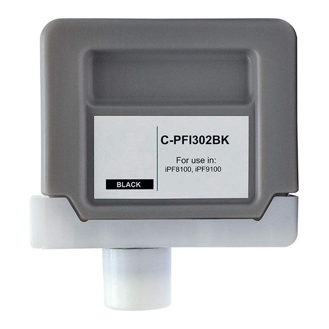 Canon PFI 302 BK ImagePROGRAF iPF8100 Canon PFI 302BK Compatible Black Ink Cartridge 330ML