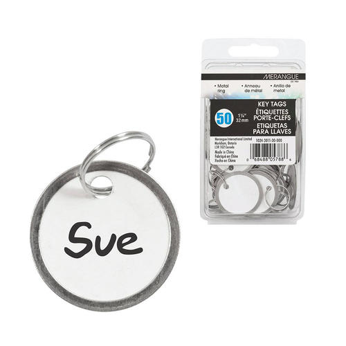 Merangue 1024 3011 00 000 Keys Management Merangue White Key Tags 1 1 4 Diameter 50 Pack