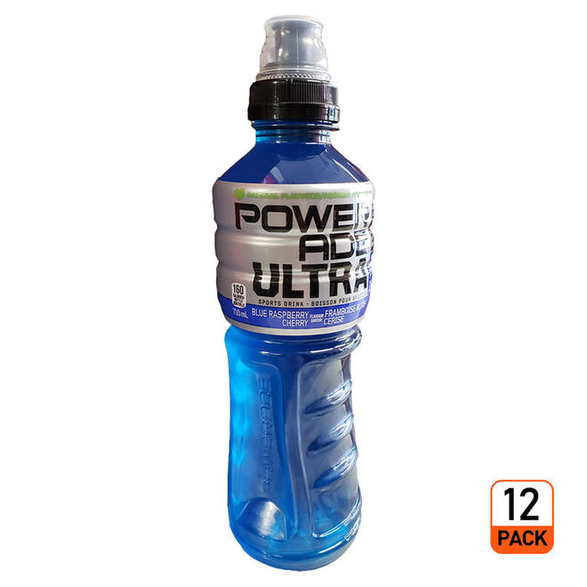 Powerade Ultra Blue Raspberry Cherry Sports Drink, 710ml - 12/Pack