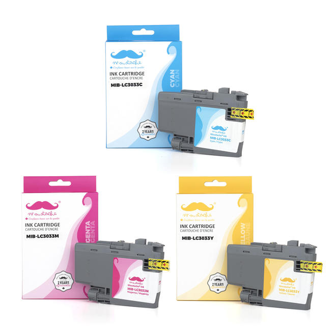 Moustache LC3033 CMY MFC J995DW Brother LC3033 3PKS Compatible Color Ink Cartridge Combo Extra High Yield C M Y Moustache
