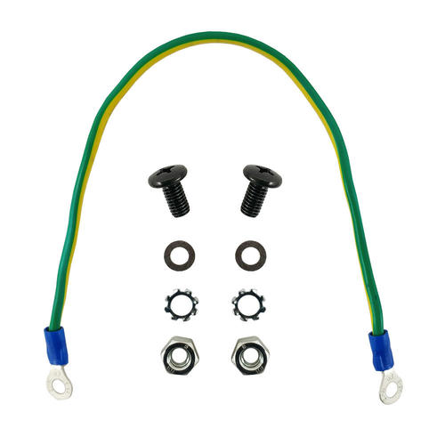 Other Brands Cab RM GK01 Cage Nuts Screws Accessories 12 inch M6 Grounding Cable and Hardware Kit 14AWG Green Yellow