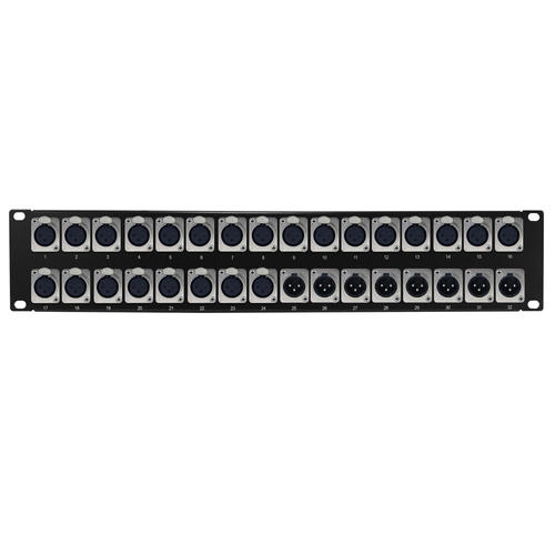 Other Brands Cab PP XLR 24F8M A V Patch Panel 24 Port XLR Female 8 port XLR Male patch panel 19 inch rackmount 2U