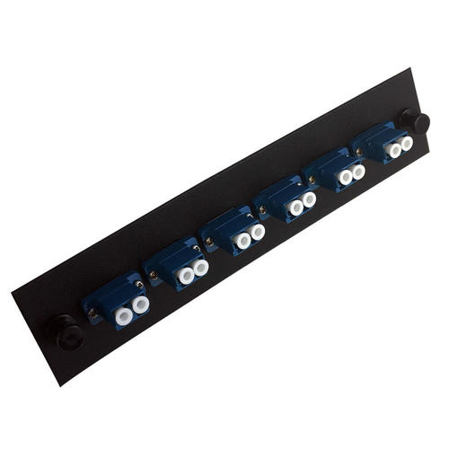 Other Brands Cab PP FA208 6BK Fiber Optic Panel Enclosure Adapter Loaded Adapter Panel with 6x Duplex LC UPC Singlemode Black