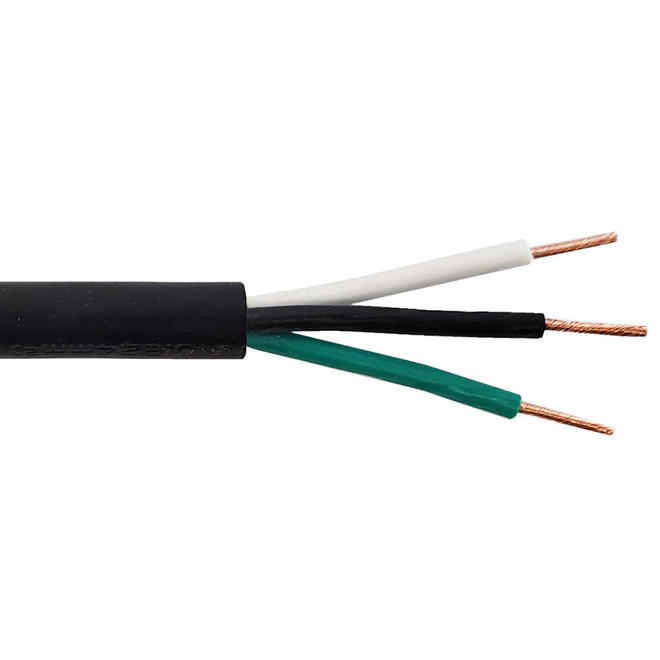 Other Brands Cab BK PW3C18 SJT Power Cables Cords Flexible Electrical Cord Cable 18AWG 3C SJT 300V 105C Black per meter