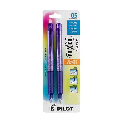 Pilot FriXion® Clicker Retractable Erasable Rolling Ballpoint Pen, 2/Pack