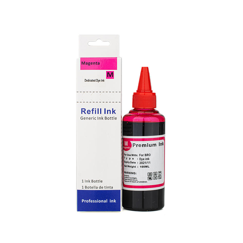 Universal Magenta Dye Refill Ink for Brother Printer Cartridges - 100ml
