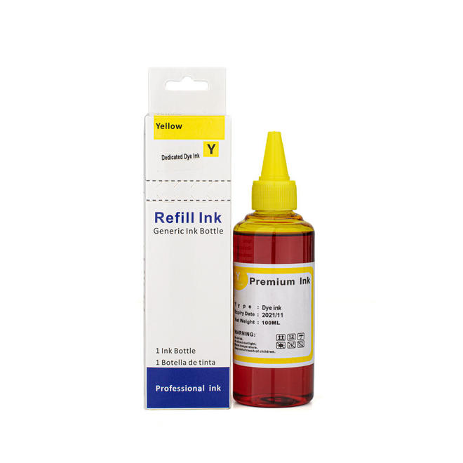 Universal Yellow Dye Refill Ink for Brother Printer Cartridges - 100ml