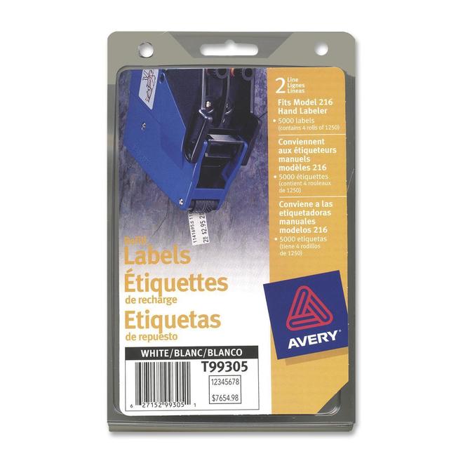 Avery Dennison® 216™ Refill Labels, Permanent Adhesive, White (T99305)