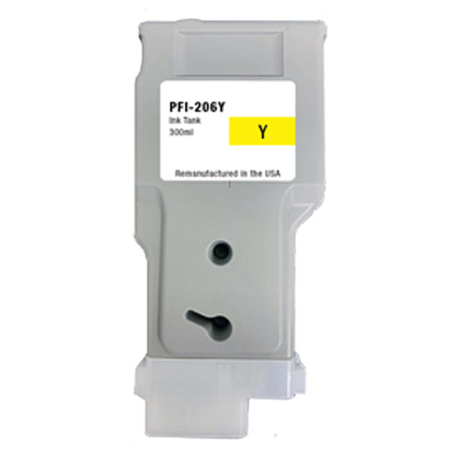 Canon PFI206 Yellow ImagePROGRAF iPF6400 Canon PFI 206Y 5306B001AA Remanufactured Yellow Ink Cartridge
