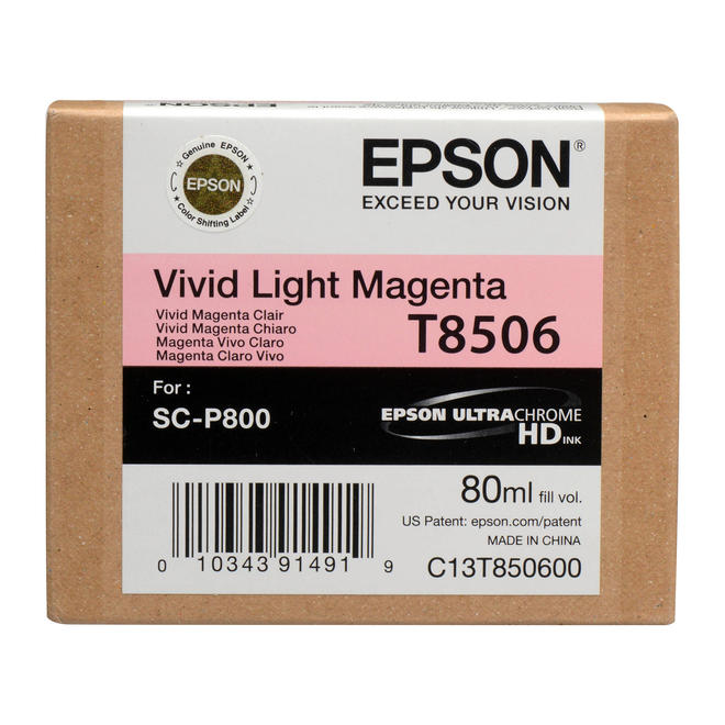 Epson T850600 VLM OEM SureColor P800 Epson T850 T850600 Original UltraChrome Vivid Light Magenta Ink Cartridge