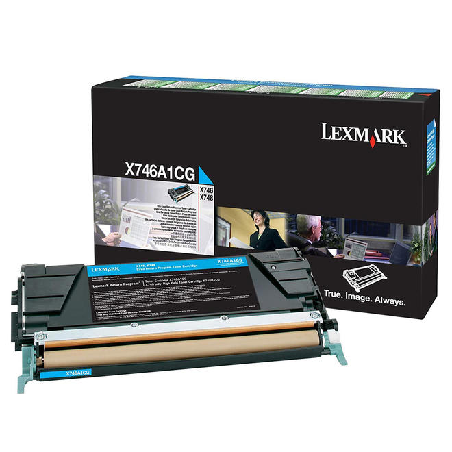Lexmark Lexmark X746A1CG OEM X748de Lexmark X746A1CG Original Cyan Return Program Toner Cartridge