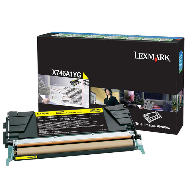 Lexmark Lexmark X746A1YG OEM X748de Lexmark X746A1YG Original Yellow Return Program Toner Cartridge