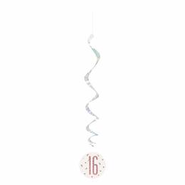 Other Brands LVU 84929 Birthday Party Supplies 6 Glitz Rose Gold Hanging Swirls 32 L Age 16