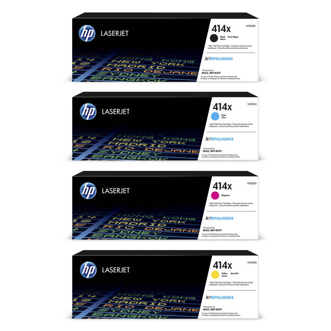 HP HP 414X Combo OEM Color LaserJet Pro M454dn HP 414X W2020X W2021X W2022X W2023X Original Toner Cartridge Combo High Yield 