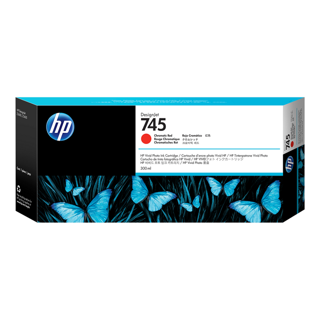 HP HP 745 F9K06A CR OEM DesignJet Z2600 HP 745 F9K06A Original Chromatic Red Ink Cartridge High Yield 300ml