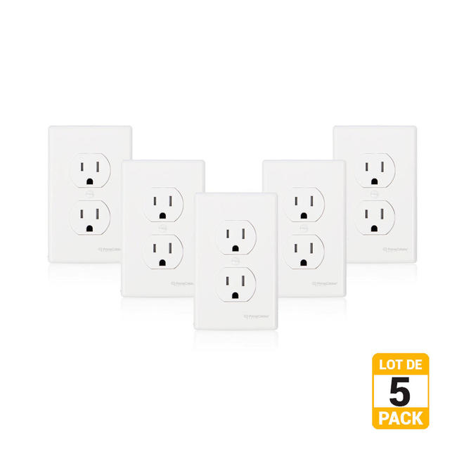 PrimeCables Cab AW 045 Power Wall Plates Tamper Resistant Standard Duplex Receptacle Wall Outlet 15Amp 125Volt NEMA 5 15 Prim