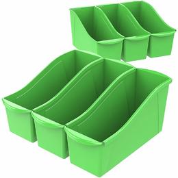 1e808 Storex 70110U06C STORAGE CRATES BINS Storex Large Book Bin Assorted Colors Green Purple Teal Black Blue Yellow Red 6 Pa